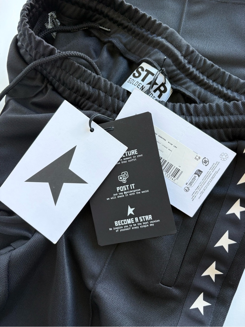 Golden Goose Black Track Pants with Star Detail, Size Small Streetwear Rich Mom - Picture 13 of 16